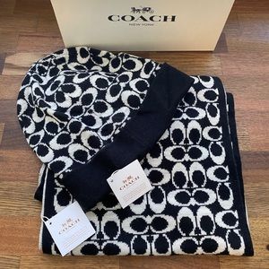 Coach knit hat and scarf set - never worn